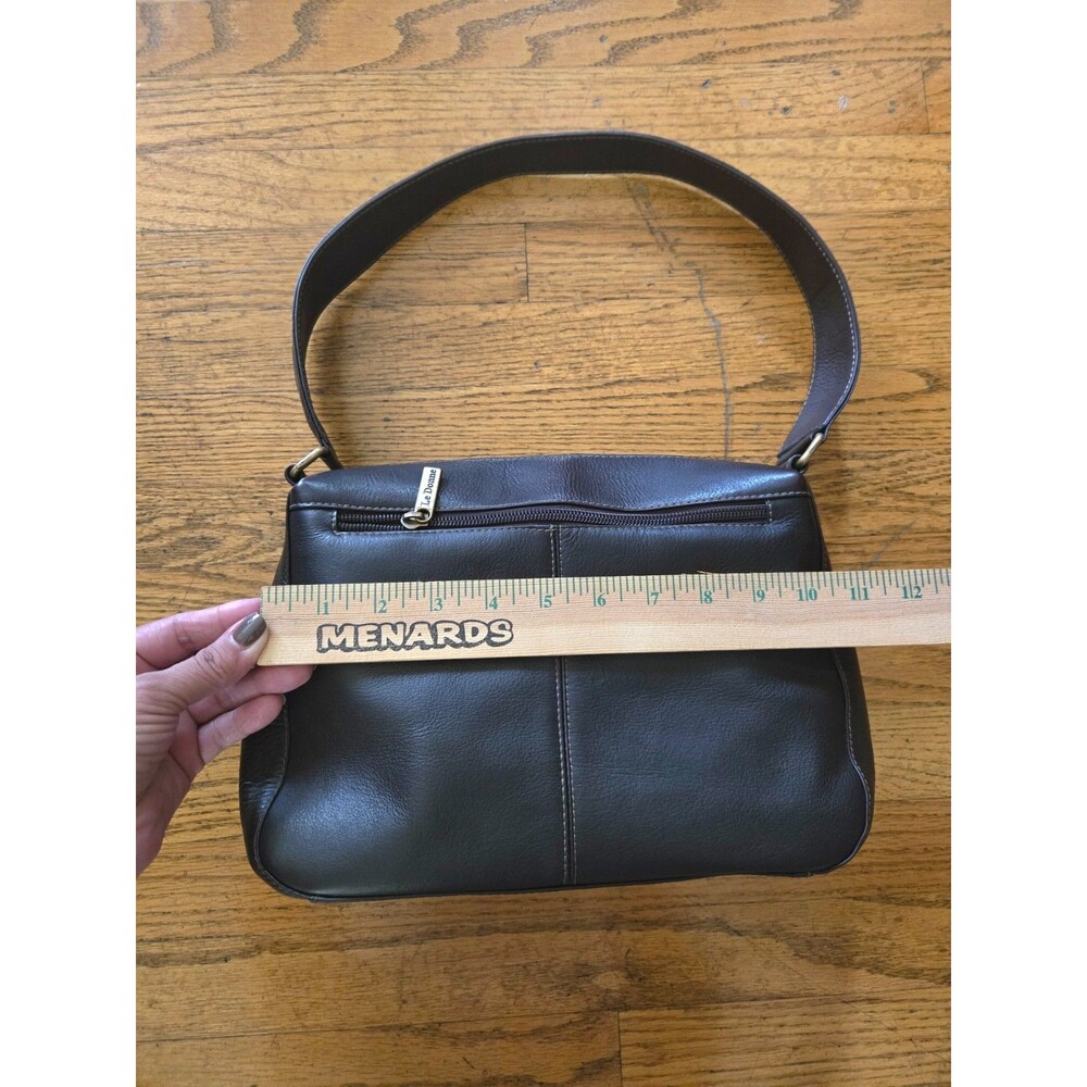 Vintage Le Donne Genuine Leather Chocolate Brown Shoulder Bag Purse - Picture 9 of 9